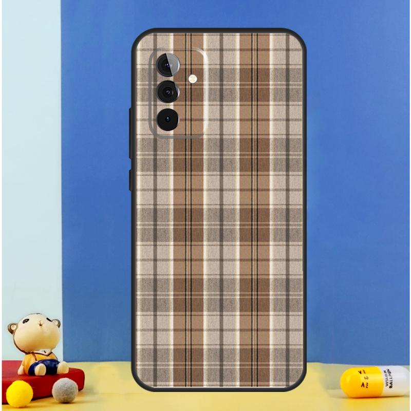 Brown Plaid Cover For Samsung Galaxy A52 A32 A22 A12 A13 A23 A33 A53 A51 A71 A15 A25 A14 A34 A54 Case