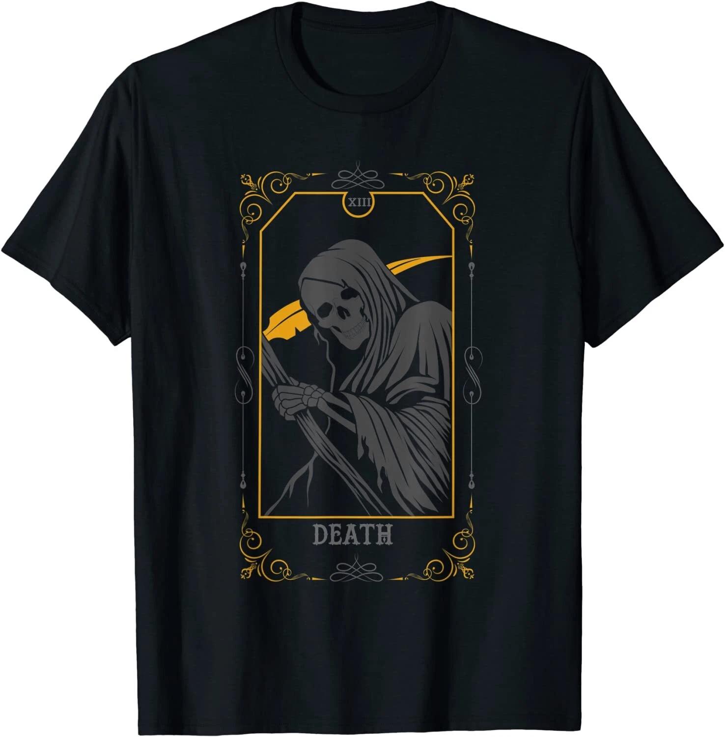 Death Tarot Card, Grim Reaper Occult Witchcraft T-Shirt XS