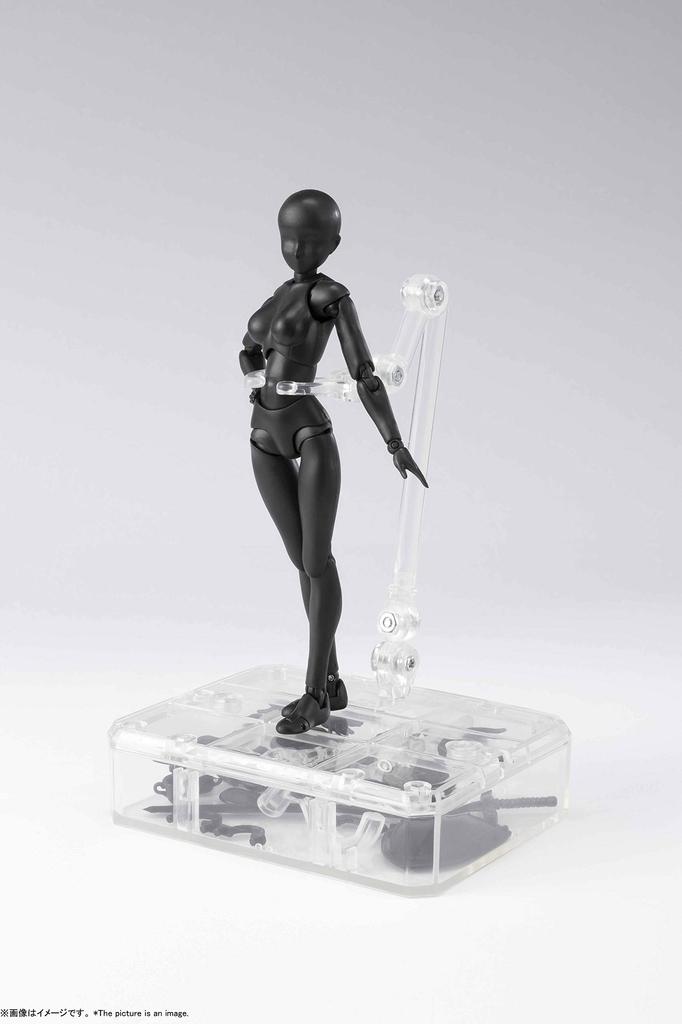 TAMASHII NATIONS DX SET 2 Black Color 135mm Movable Figure S.H.Figuarts Body-chan (Solid Ver.) Approx. ABS&PVC