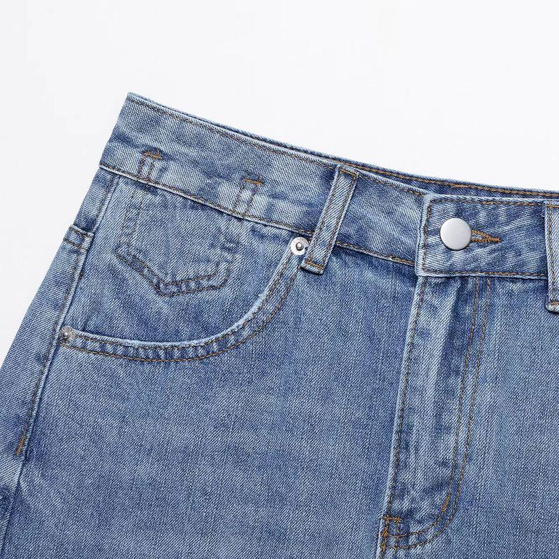 Kaslead New Women Clothes Western Style Classic Loose Mid Waist Denim Mini Skirt 6688091 400