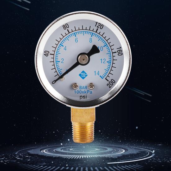 

Манометр воздушного давления 0-200psi 0-14bar Многофункциональный противоударный, устойчивый к ржавчине манометр масла Воздушный насос