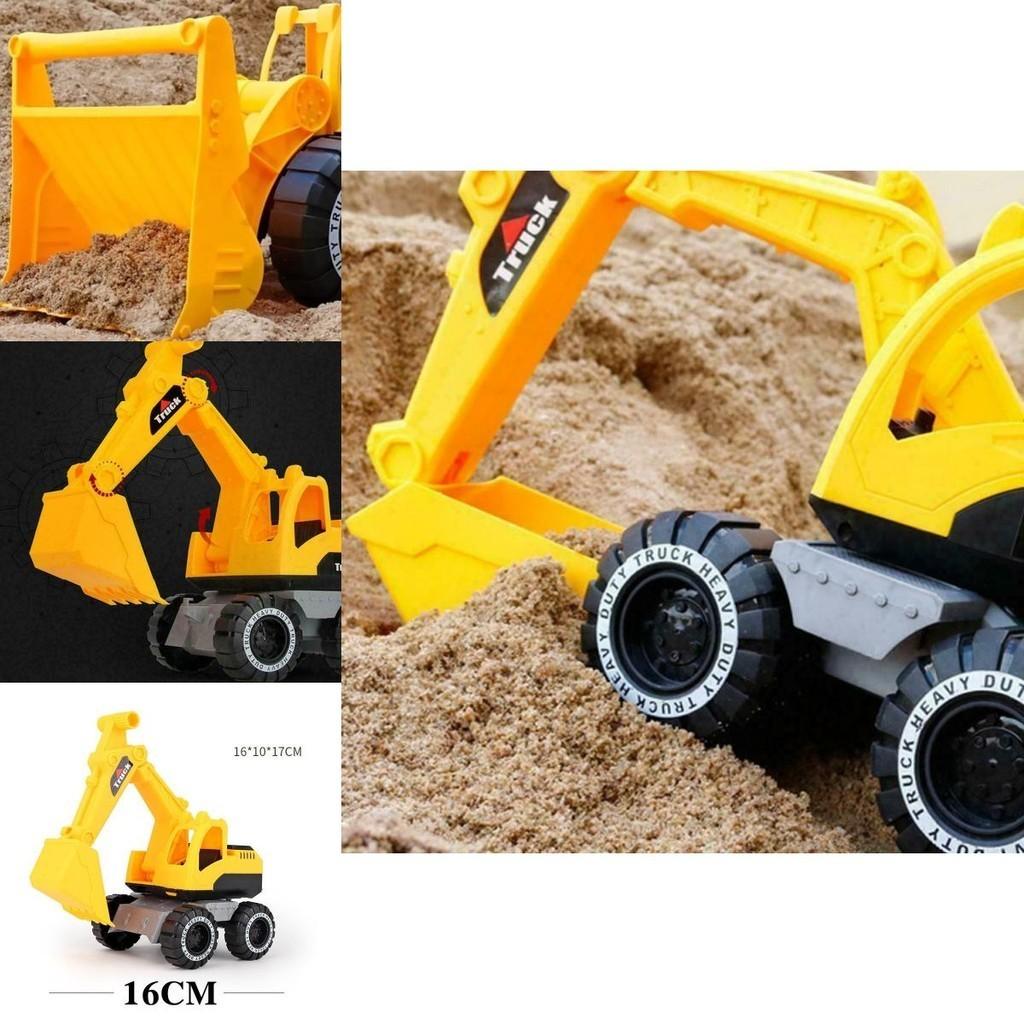 Bright Yellow Engineering Construction Truck Excavator Digger Vehicle Car Toy For Kids