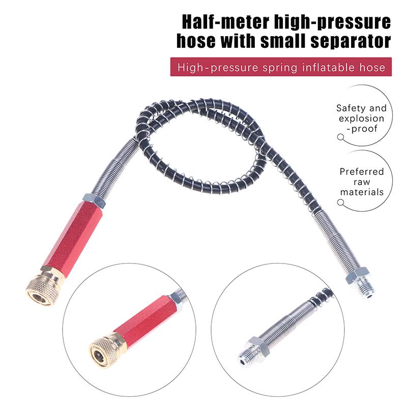 TPU 63mpa Pump Hose With 6mm Female Quick Steel Copper 4500psi High Pressure Spring Inflation Hose