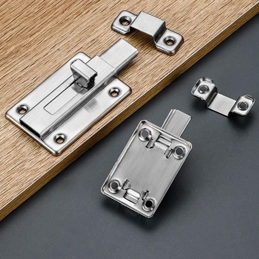 Stainless Steel 2/3/4inch Self-elastic Latch Cabinet Hinges Security Bolt Latch Anti-theft Spring Latches Furniture Supplies