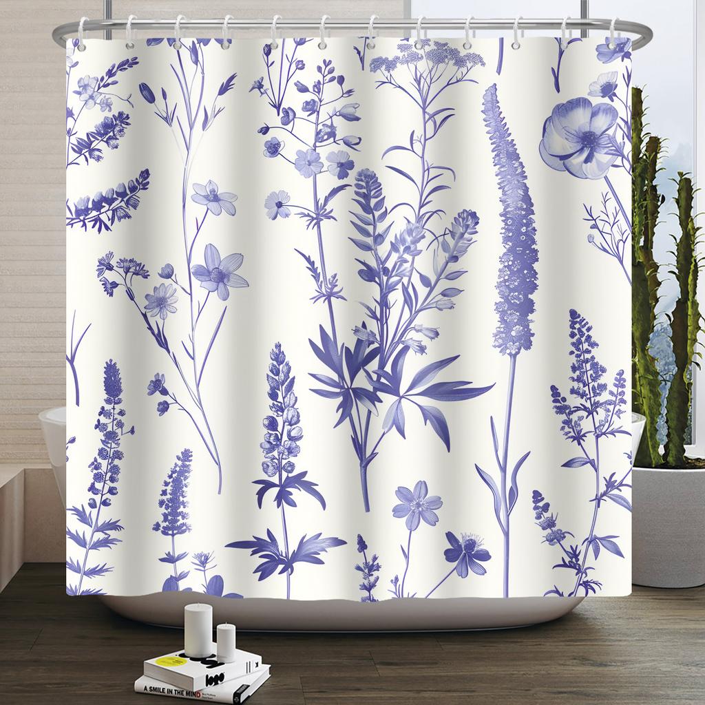 Bathroom Curtain with Fabric 180x180 Colorful Floral Spring Blossom Tree Boho Bathtub Waterproof Shower Curtains With Hooks
