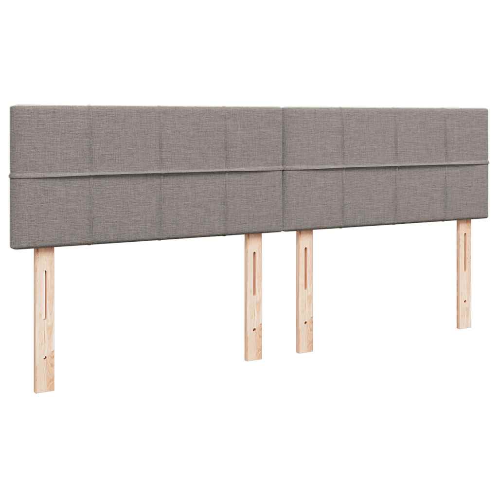Enjoy Restful Nights with This Ottoman Bed Set Including Mattresses and LED Lighting In Taupe 200x200 Cm Fabric
