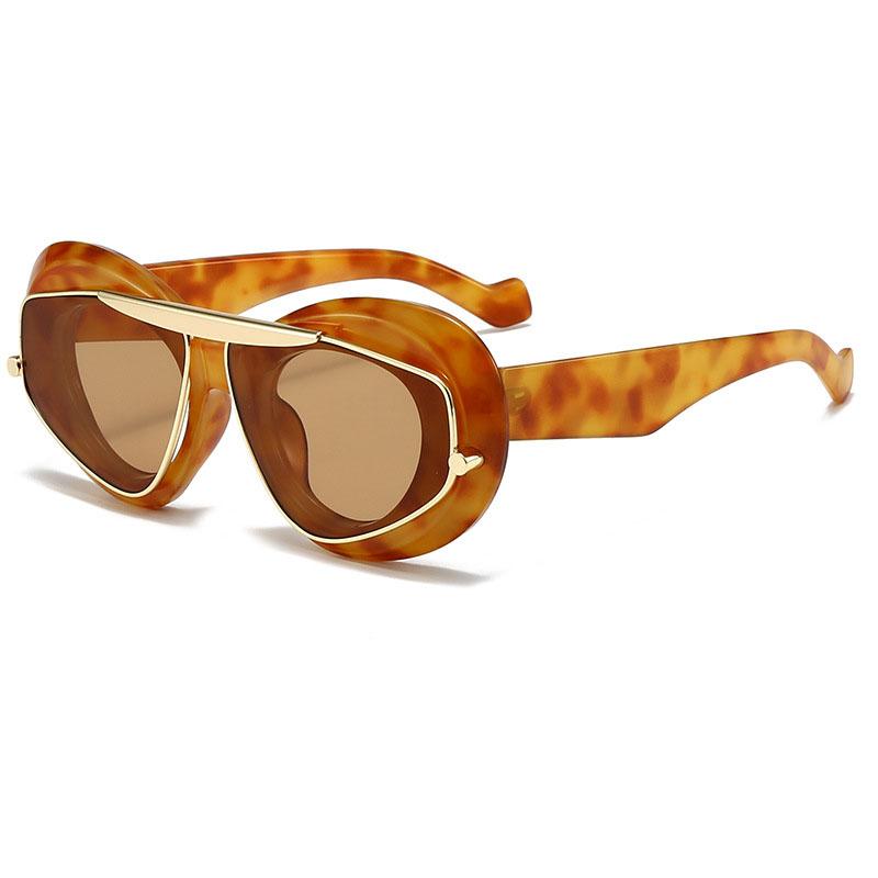 Fashion Large Frame Sunglasses Ins Street Shot  Cat-Eye Glasses Fashion Personality Anti-Ultraviolet Sunglasses