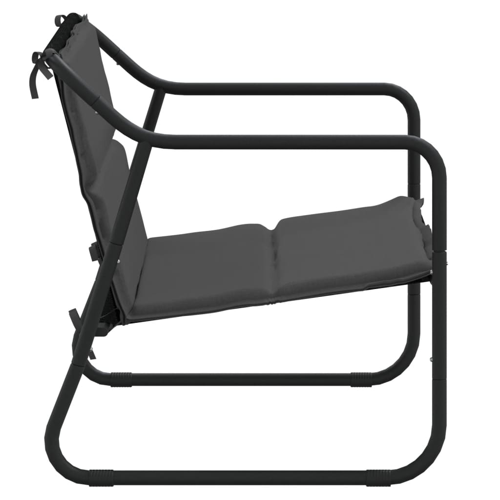 2 Seater Garden Bench with Cushions Anthracite Steel