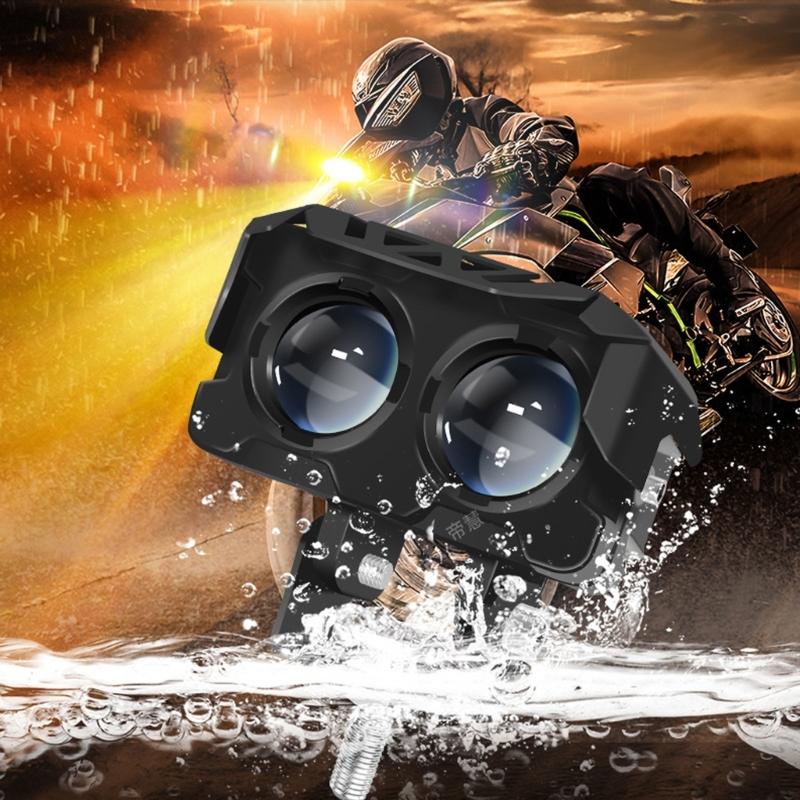 High Intensity Double Color Motorcycle Work Light for Enhanced Safety Durability in All Weather Conditions and Terrains