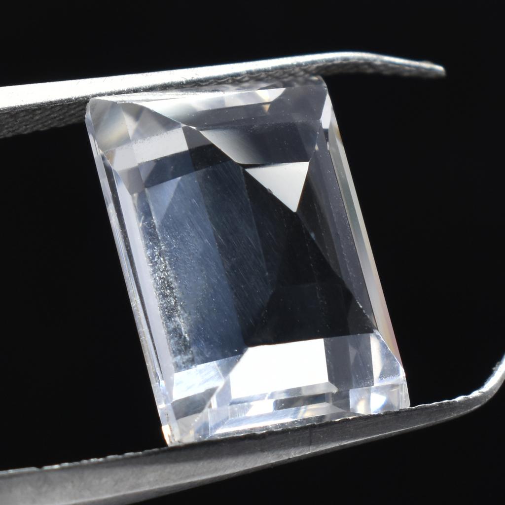 Natural White Sapphire 9.95ct Emerald Cut Certified Loose Gemstone