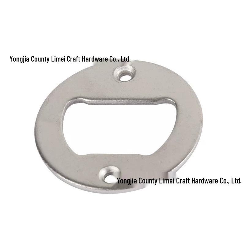 Wall-Mounted Iron Bottle Opener with Round Magnet Accessory