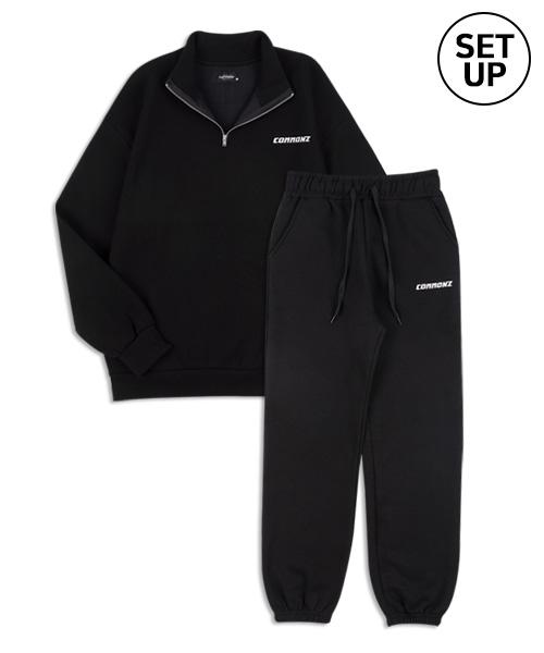 Commons Embroidered Logo Training Sweat Set_Black Black/1(95~100)