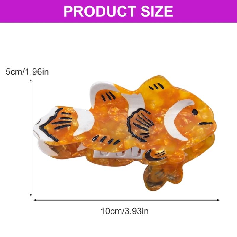 Friendly Acetate Hair Barrettes For Daily Use Clawfish Whale Pattern Not Slip Teeth Styling Essential