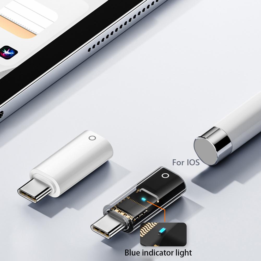 Stylus Pen Charger Converter for Pencil 1st Generation Bluetooth-Compatible Ligting To Type C Charging Adapter for IPad10