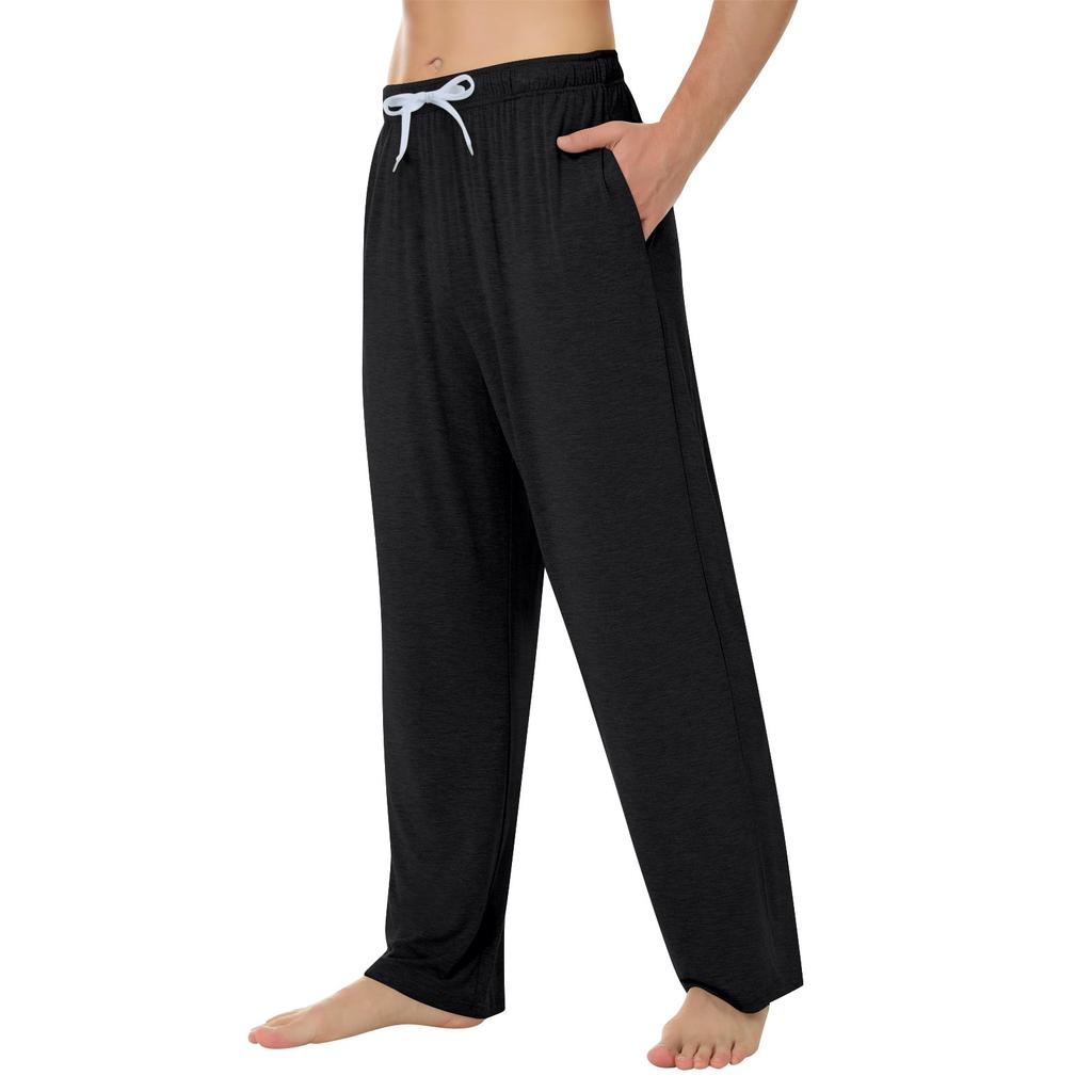 Weiche Pyjamahose für Herren mit Kordelzug und Taschen, lässige Sporthose