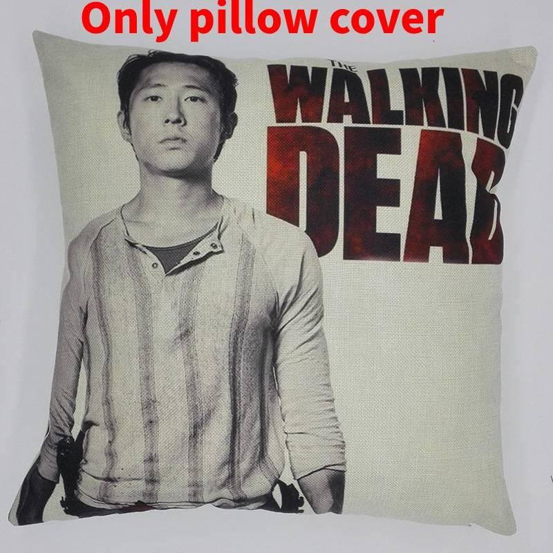 Premium Grey Linen Walking Dead Sofa Pillow Case For Fans Of Zombie Series 45x45cm