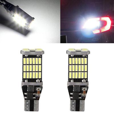 2Pcs T15 W16W LED 921 912 Super Bright 45 SMD 4014 LED Canbus No ERROR Car Backup Stop Reserve Light Brake Lamp White 12V