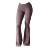Yoga Pants Women Wide Leg Casual Trousers Elastic High Waist Hip-Hugging Style Solid Color Ribbed Fitness Pants
