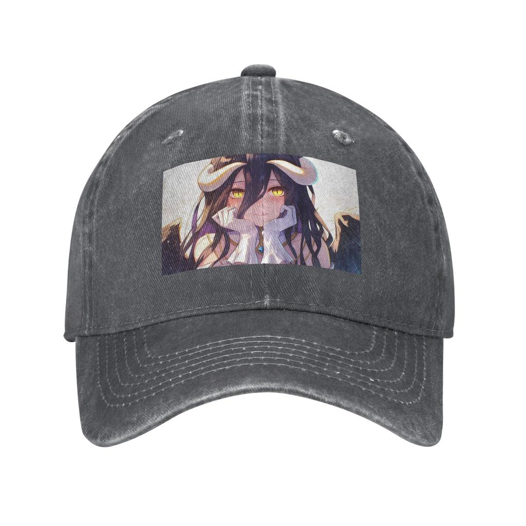 Adventure Anime Albedo Overlord Washed Denim Cap Casual Baseball Caps Adjustable Hat Summer Unisex Baseball Hats