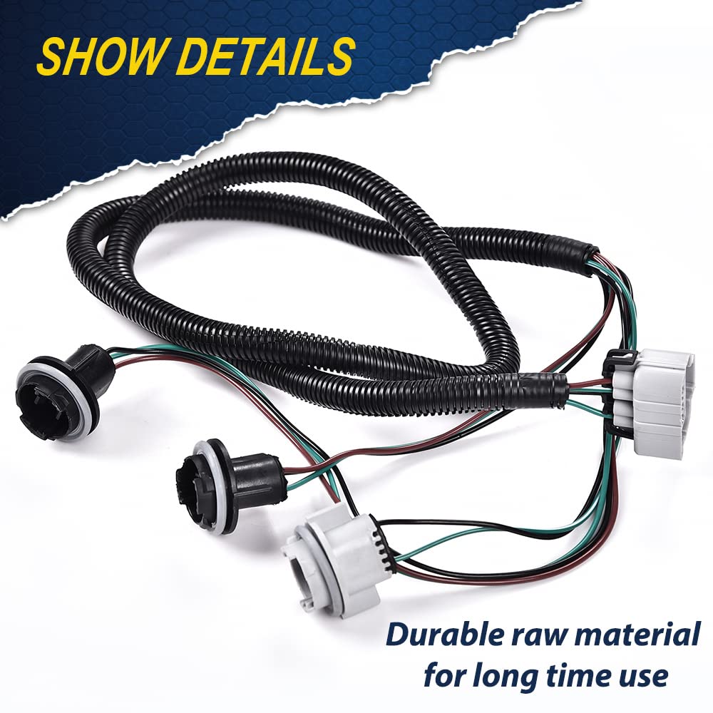 PIT66 Left Tail Light Lamp Wiring Harness, Compatible with 07-14 Chevy Silverado/08-14 GMC Sierra Rear Lamp Assembly Tail Lights Taillight