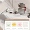 Soap Box Travel Portable Mini Soap Box Sealed Draining with Lid Soap Box Transparent Light Luxury Premium Soap Dish Ceramic