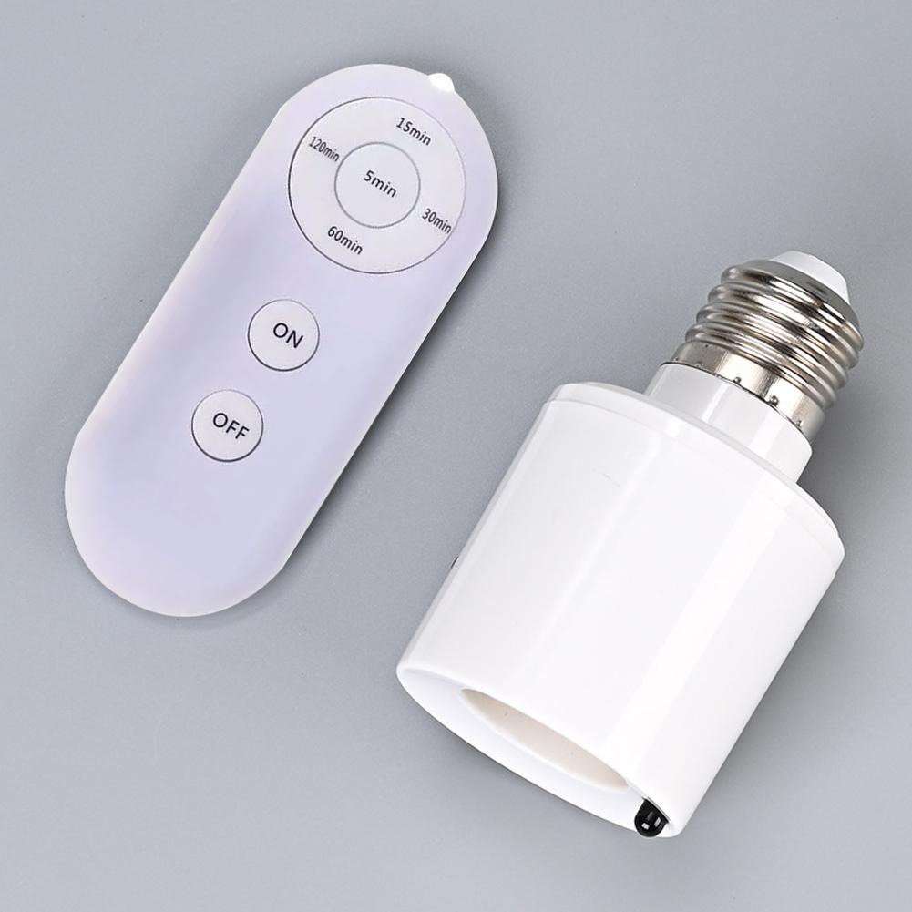 Wireless Remote Lamp Holder ABS E27 Base Range AC180-240V Timer Function Easy Install Heat Dissipation Smart Home Light
