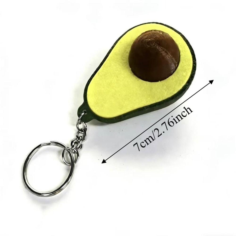 Calming Avocado Clicker Keychain Simulation Finger Button Pendant Fidget Keychain Backpack Charm