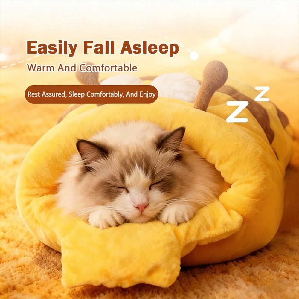 Kältesicherer Katzenschlafsack Honigtopf Höhle Haustier Katze Bett Neu Mit Honig gefülltes Katzenbett