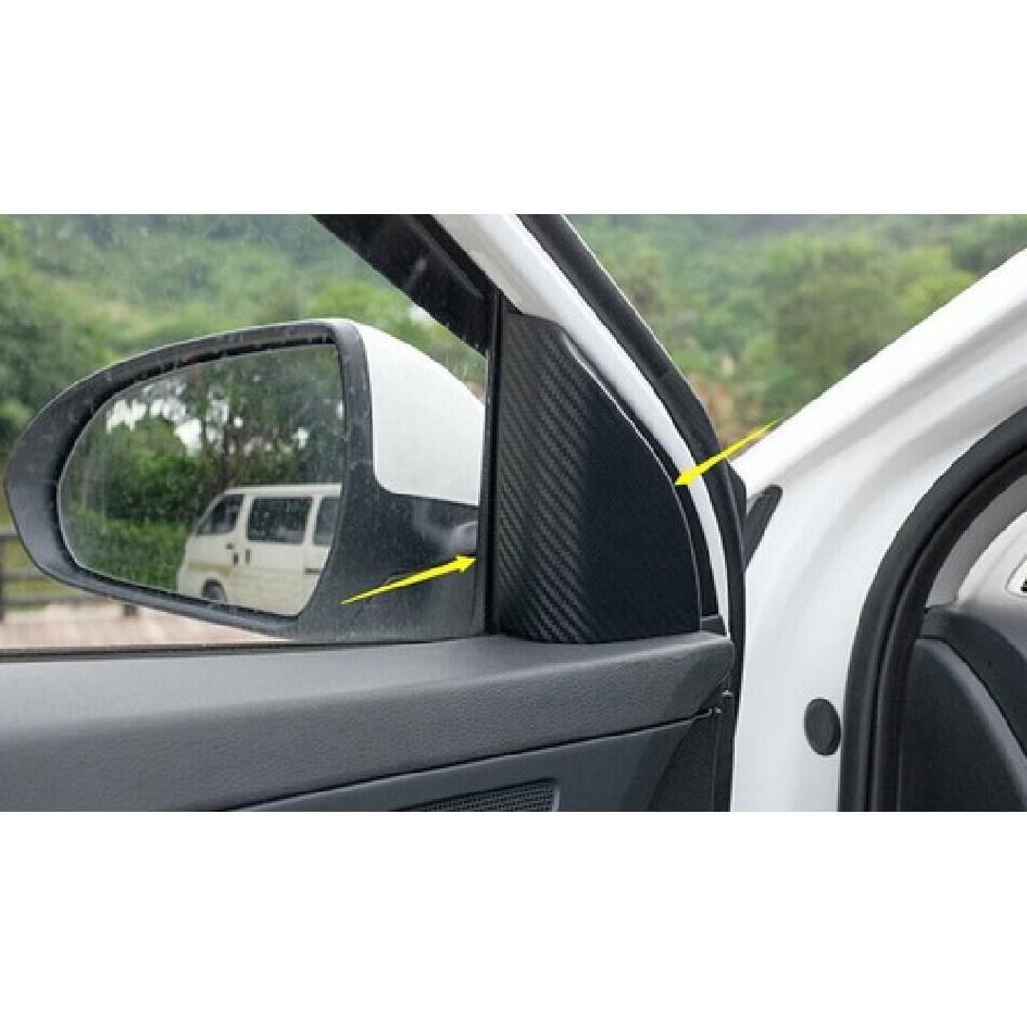 For Hyundai Elantra 17-20 Sticker Carbon Fiber A Post Front Triangle Cover Trim