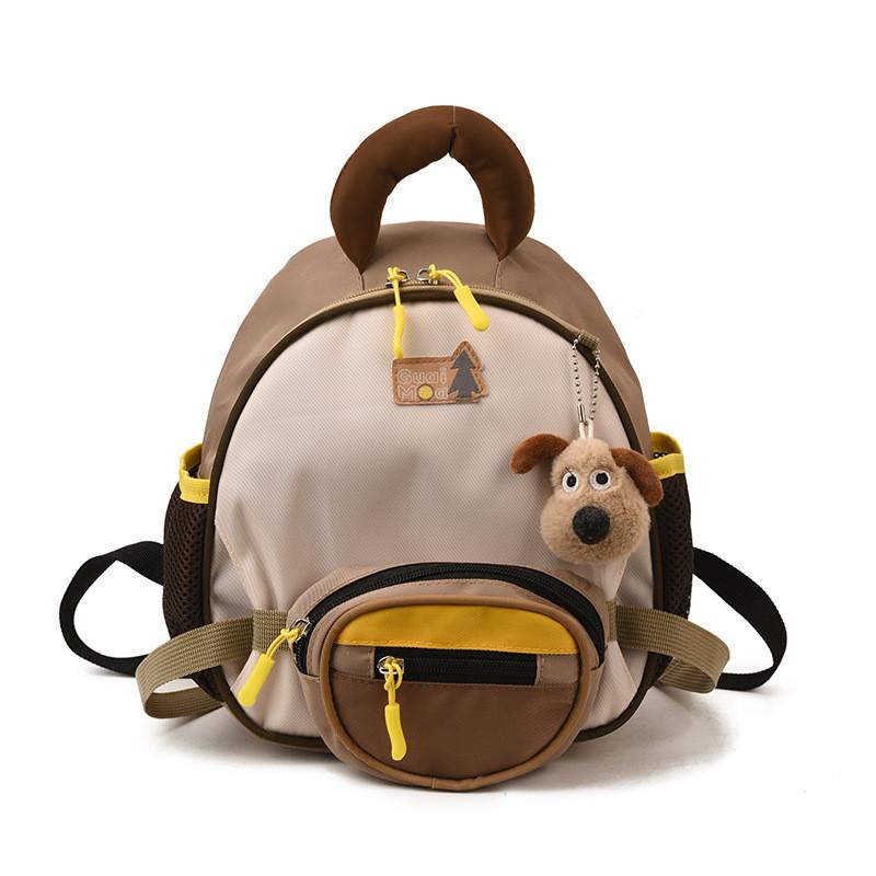 Backpack With Preschool Dog Pendant Curved Shoulder Straps For Comfortable Wear