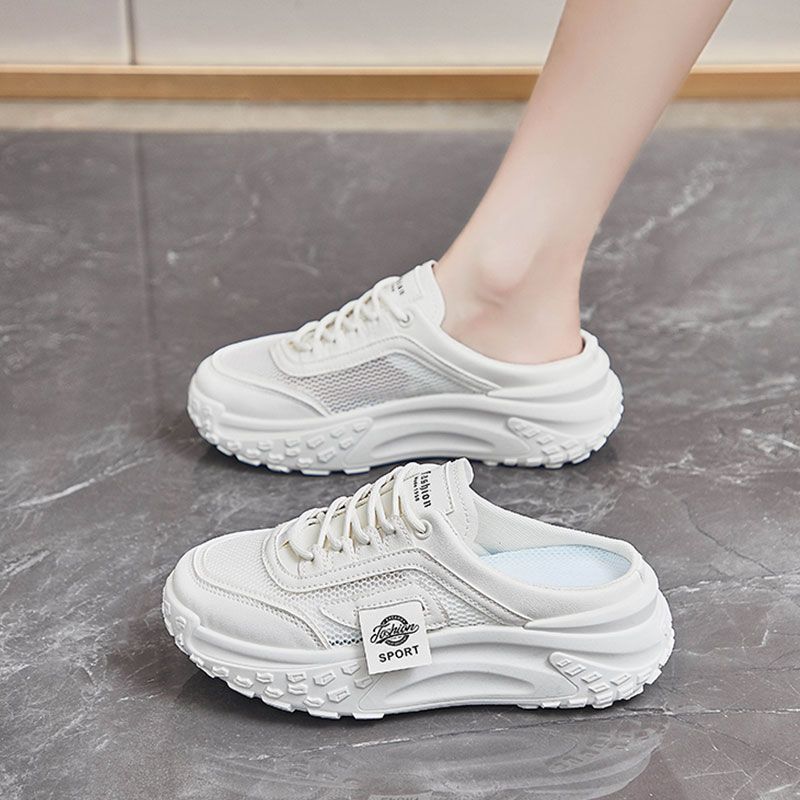 Baotou Slippers Women's Summer Outer Wear Fashion 2025 New Models with Skirts, Thick-bottomed Sandals, Pregnant Women Breathable, Lazy Half-drag