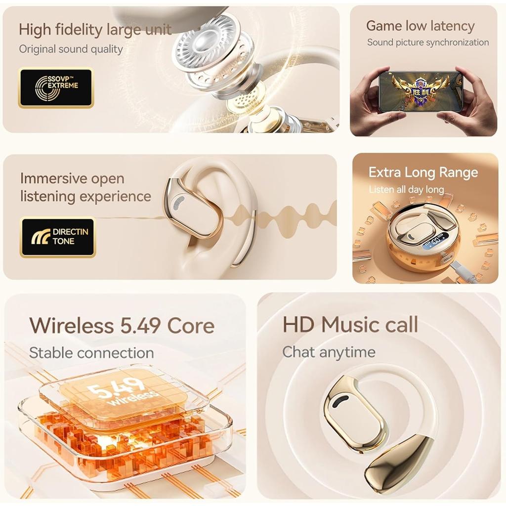 Kabellose Ohrhörer Echtzeit-KI-Übersetzung Ohrhörer 144 Sprachen Übersetzer Kopfhörer, KI Kabellose Bluetooth 5.4 Kopfhörer Übersetzungs-Headsets