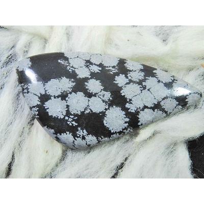 38 Cent. Natürlicher Schneeflocken-Obsidian loser Edelstein Fancy Cabochon 25X49X04MM SK-2827