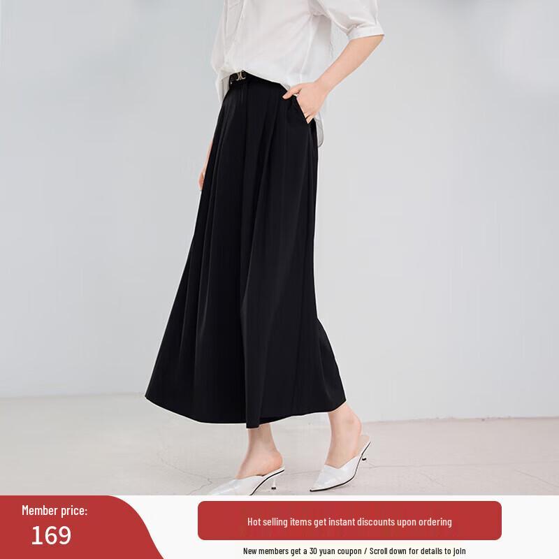 Xiangying Women s High-Waist Wide-Leg Cropped Pants XL