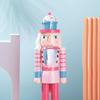 Pink Candy Style Wooden Nutcracker Ornament