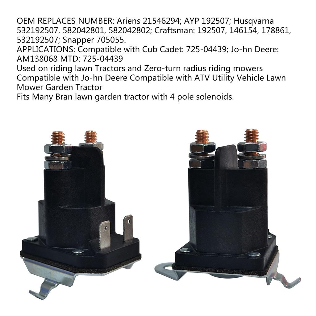 Starter Solenoid Fit for Craftsman Lawn Tractor Solenoid Fitting for 582042802 862-1241-211-12 532192507 582042801