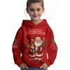 Boys & Girls Christmas New Year Hoodie | Festive Red Hooded Sweatshirt with Santa and Deer Warm and Comfortable