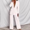Womens Fashion Long Sleeve Blazer Straight Pants Set Office Work Elegant Solid Color Outfit