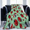 Red Ladybug Throw Blanket All Season Warm Fuzzy Light Weight Cozy Plush Blankets for Living Room/Bedroom