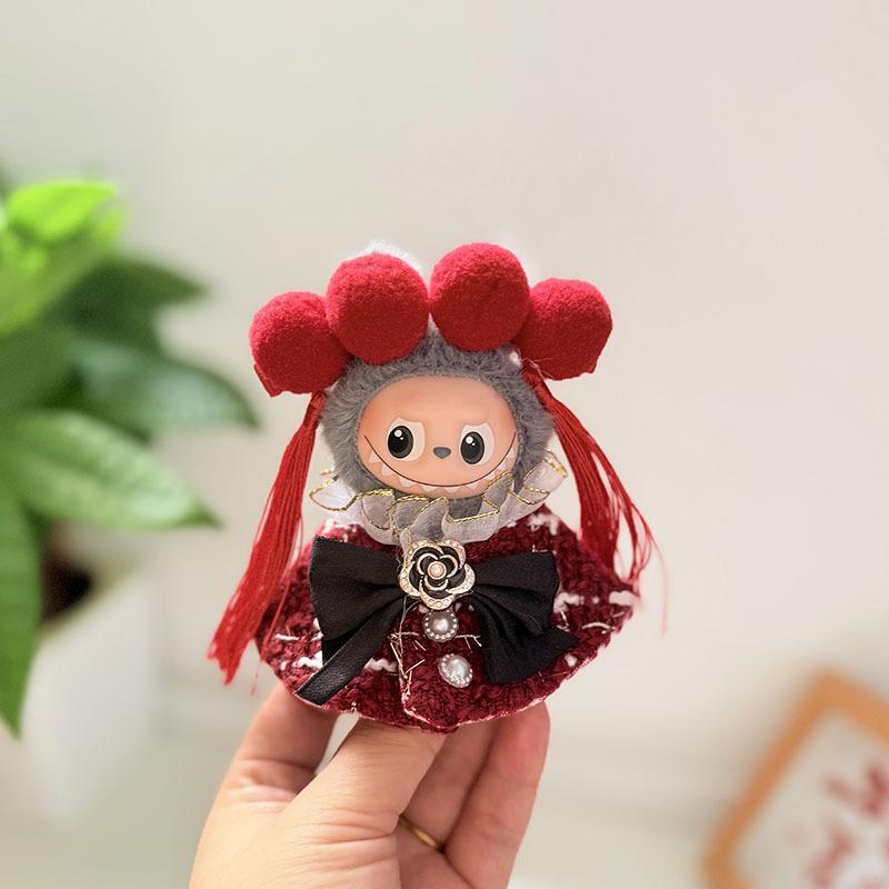 Mini Version 4.0 Vinyl Face Plush Blind Box Doll Clothes Christmas Set Small Nose Gaga Heart Bottom Password