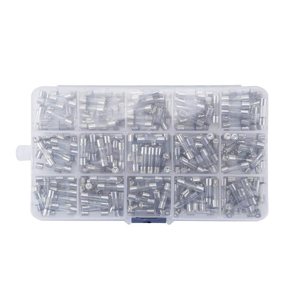 300pcs Fast-Blow Glass Fuses Assortment Kit 5x20mm 250V 0.1 0.2 0.25 0.5 1 1.5 2 3 4 5 8 10 12 15 20A amp packag in Plastic Box