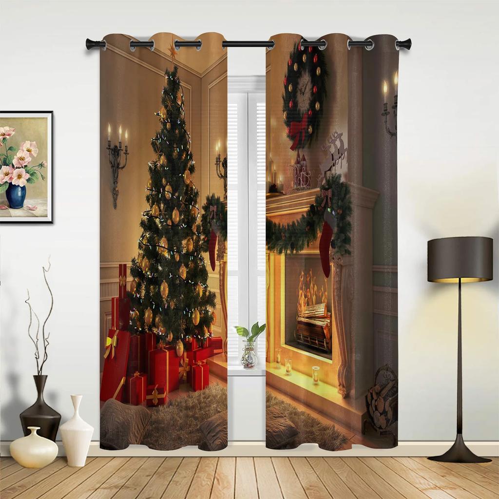 Weihnachts-Schneeflocken Fenster Vorhänge Deko für Zuhause Schlafzimmer Küche Wohnzimmer Weihnachtsschmuck Weihnachtsgeschenke Navidad Natal