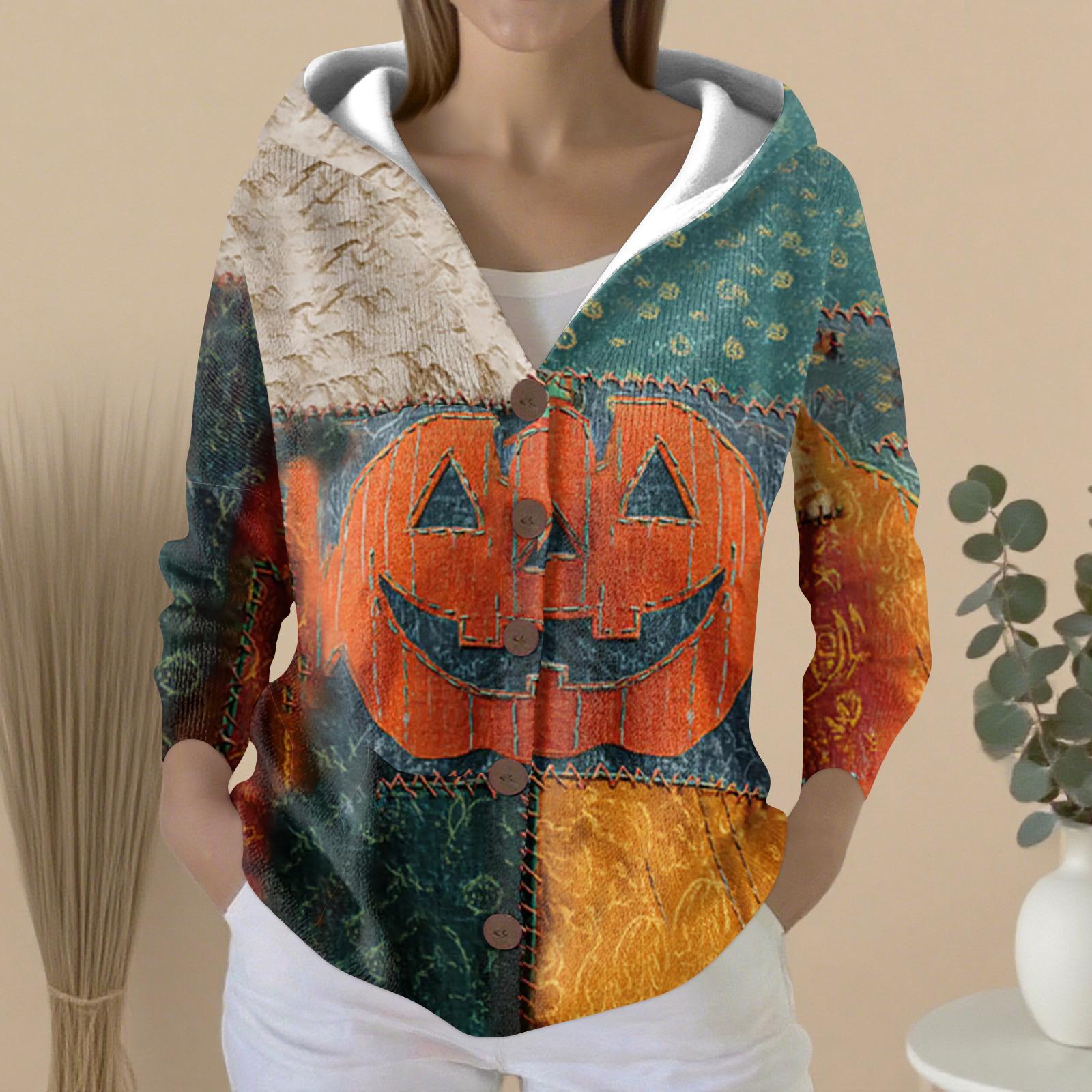 

Женский модный повседневный свитер на пуговицах с принтом, кардиган, куртка с капюшоном M жёлтый