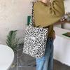 1 Retro leopard print canvas bag female student large capacity casual handheld shoulder bag female