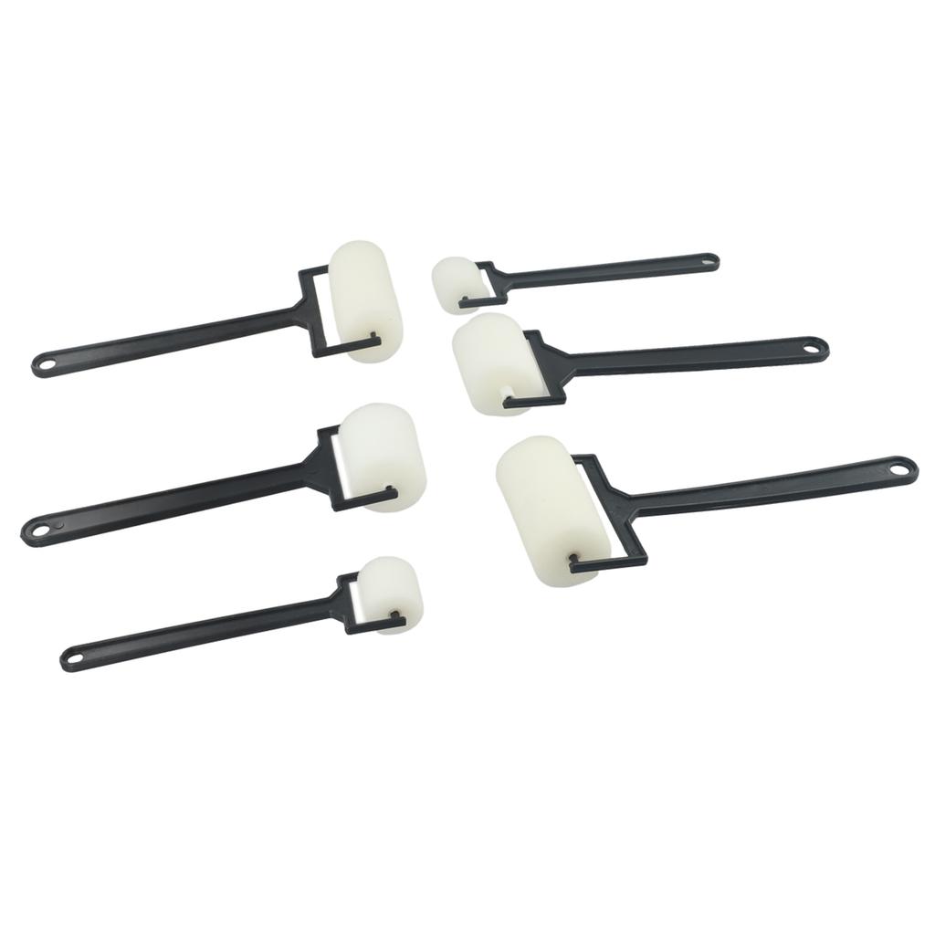 Sponge Paint Roller Brush Roller Brush Paint Roller Brush Sponge Brush Lightweight Plastic Sponge White 6pcs For Children Draw