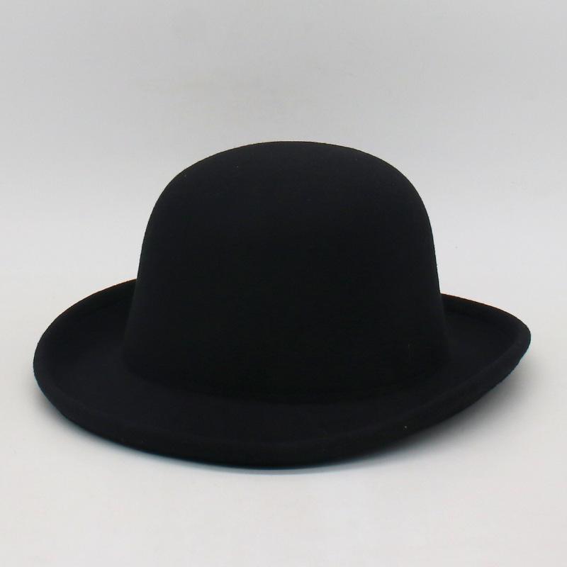 

French Crimped Hat Wholesale European, American And Korean Autumn And Winter Pure Woolen Top Hat Women S Dome Top Hat Felt Hat One size fits all [dome roll]