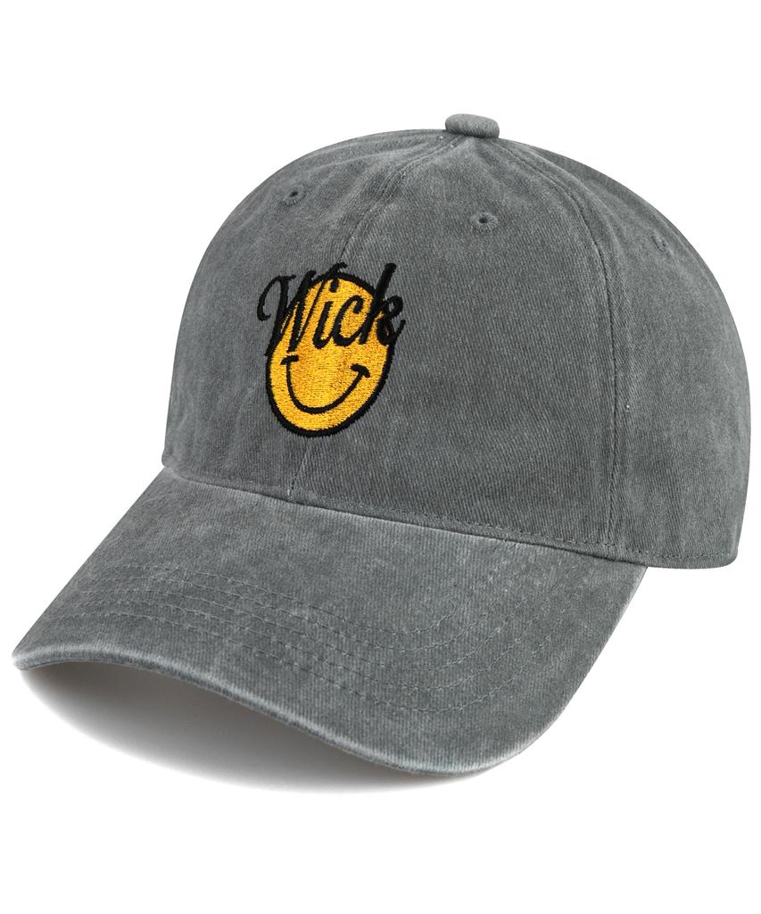 Wig Smile Stonewashed Ball Cap - Grey