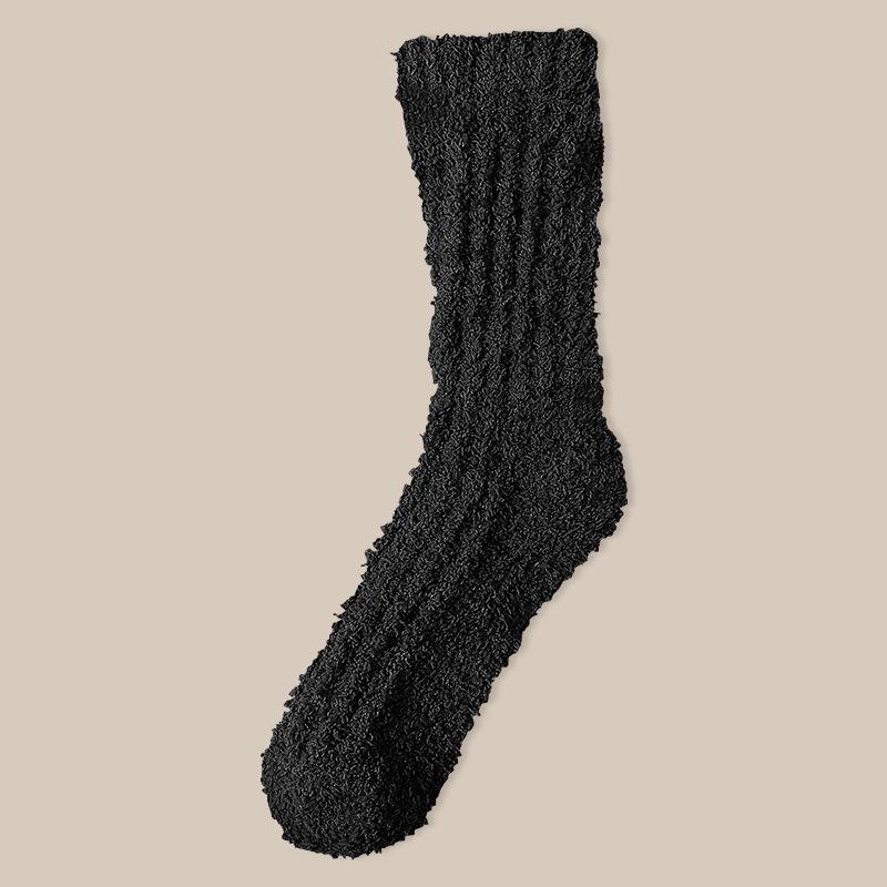 Coral velvet socks for women autumn winter thick warm couple home men's mid-tube sleeping socks plush moon floor socks