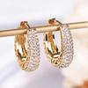 Cao Shi Diamond-Studded Hip-Hop Street Style Minimalist Hollow Hoop Earrings for Women