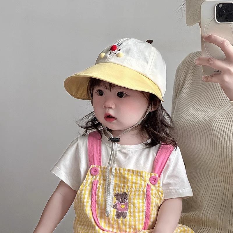 Children's brim baseball cap, funny trendy peaked cap, men's and women's baby thin kids hat, quick-drying kids travel baby